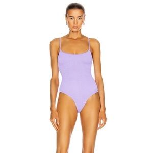 Hunza G lavender one piece swim suit